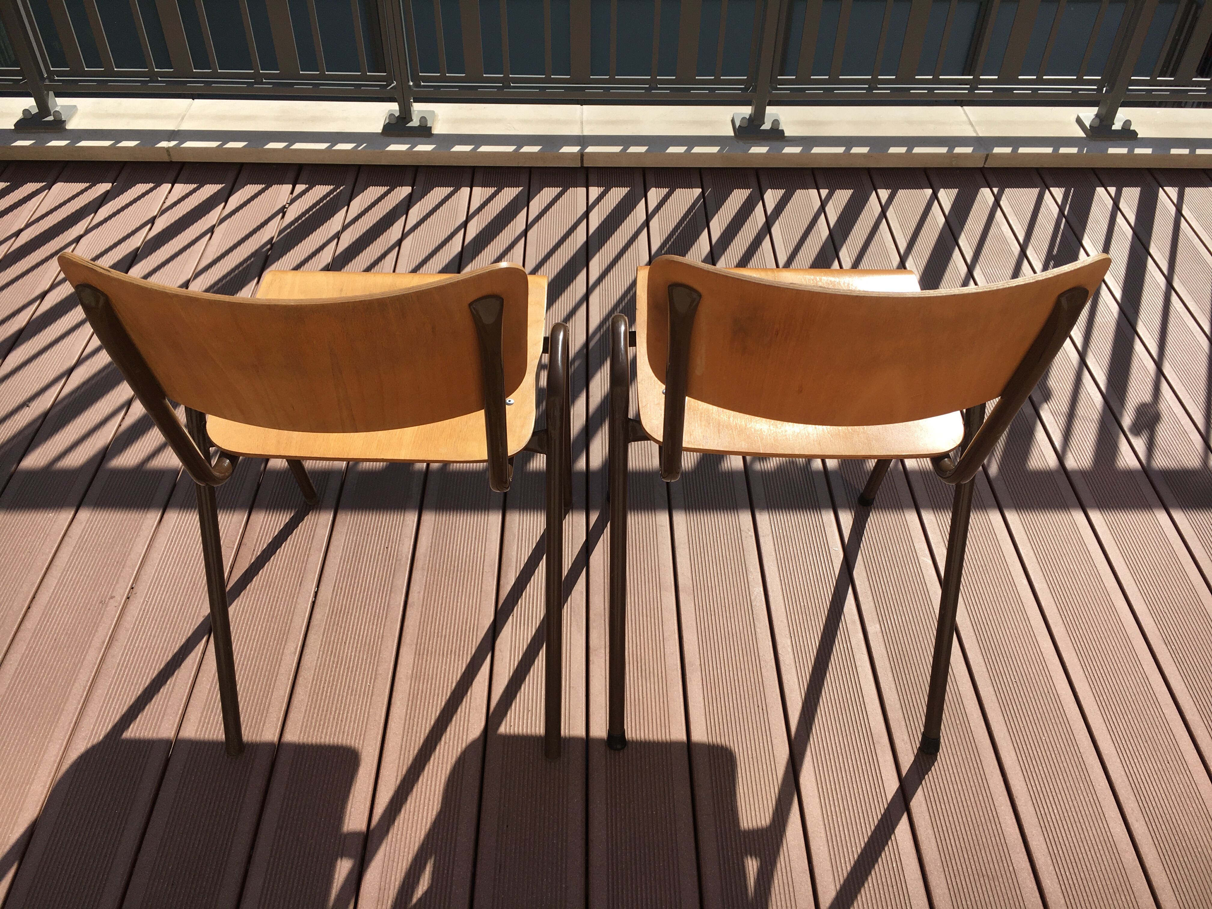 Pair of Scandinavian schoolboy chairs