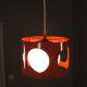 Suspension ball space age seventies in openwork metal orange laca circa 1970