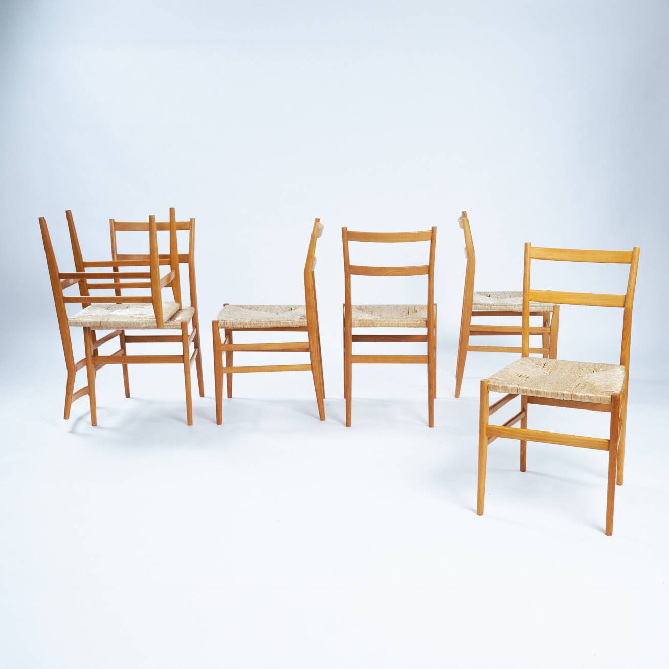Chaises Gio Ponti Cassina Leggera, set de 6, Italie 1956
