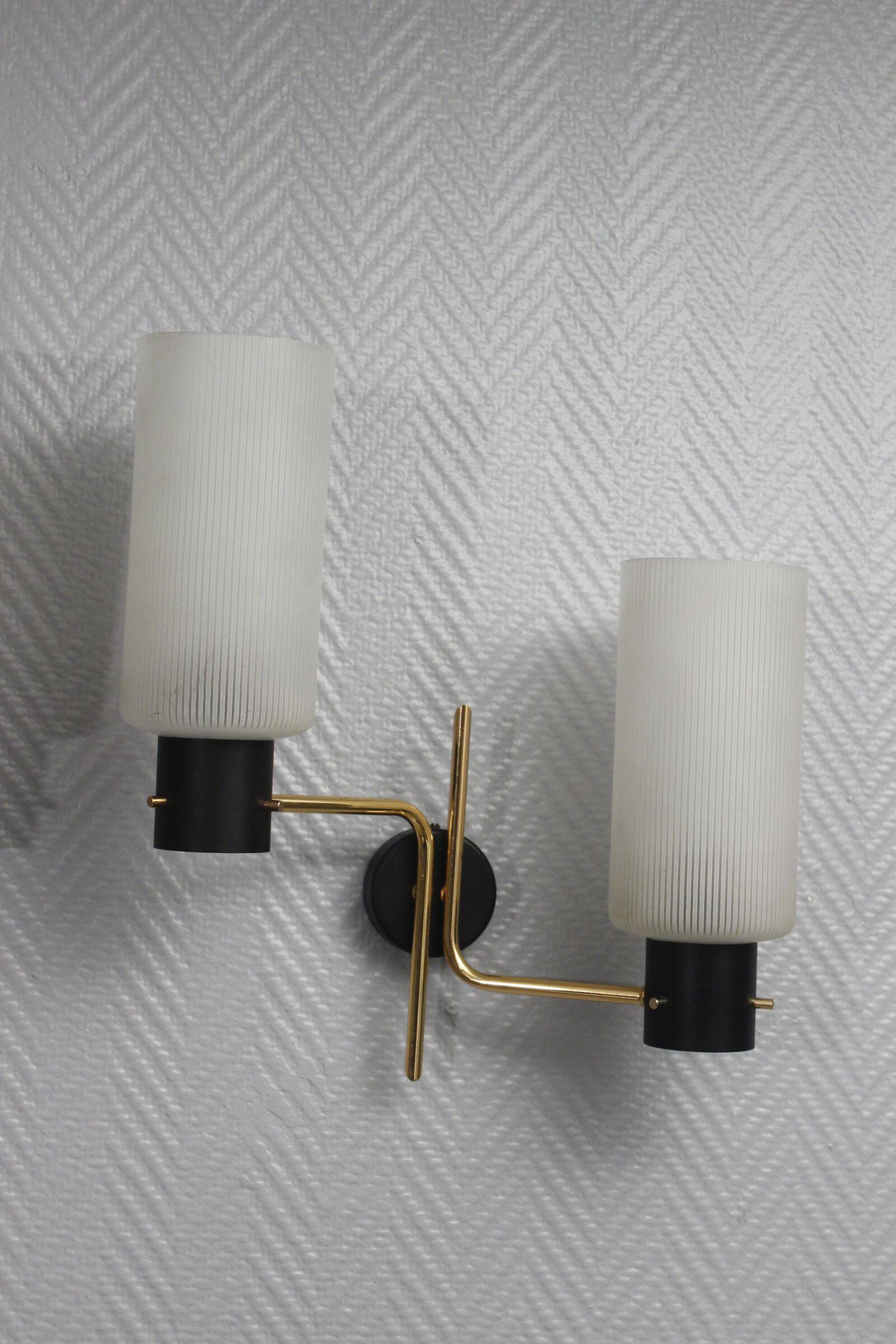 Pair of wall sconces 1950s style Arlus Lunel
