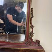 Important Venetian Baroque mirror in Louis XV style in lacquered and gilded wood