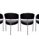 Set of 4 Black Leather Dining Chairs by Castelijn, 1990s