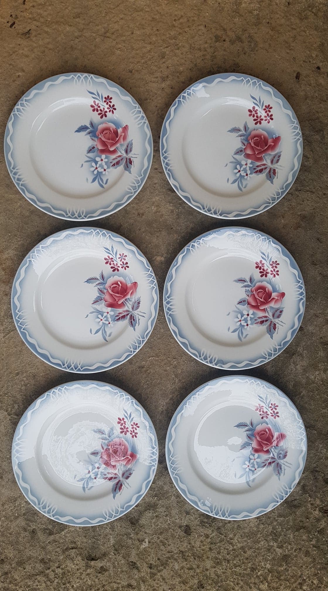 Set of 6 plates Digoin Sarreguemines model Lot