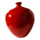 Vase rouge en céramique émaillée