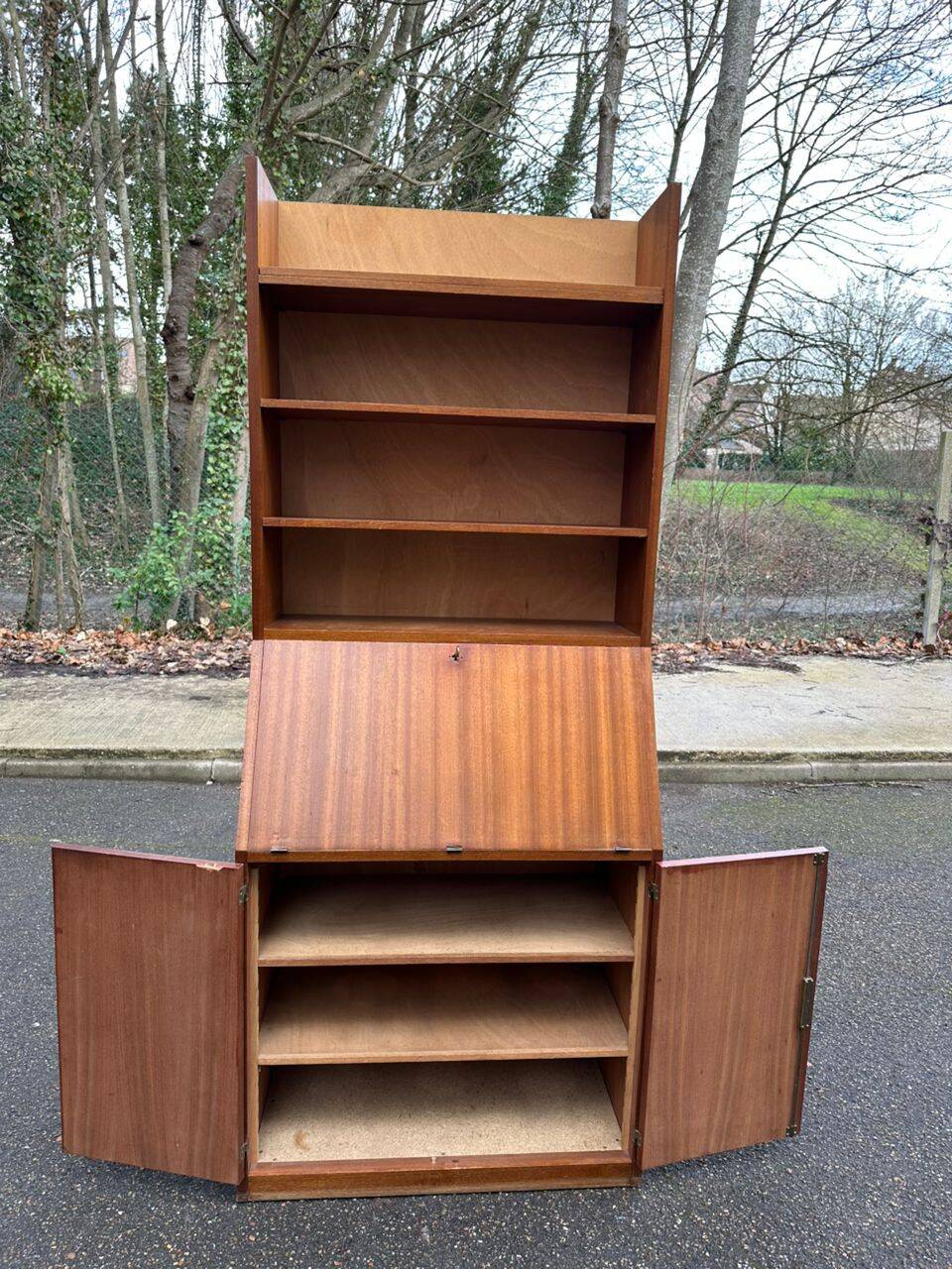 Secrétaire scandinave vintage en chêne 1950