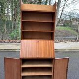 Secrétaire scandinave vintage en chêne 1950