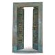 Wooden door with blue patina