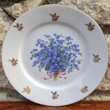Plat en porcelaine myosotis