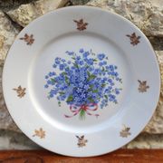 Plat en porcelaine myosotis