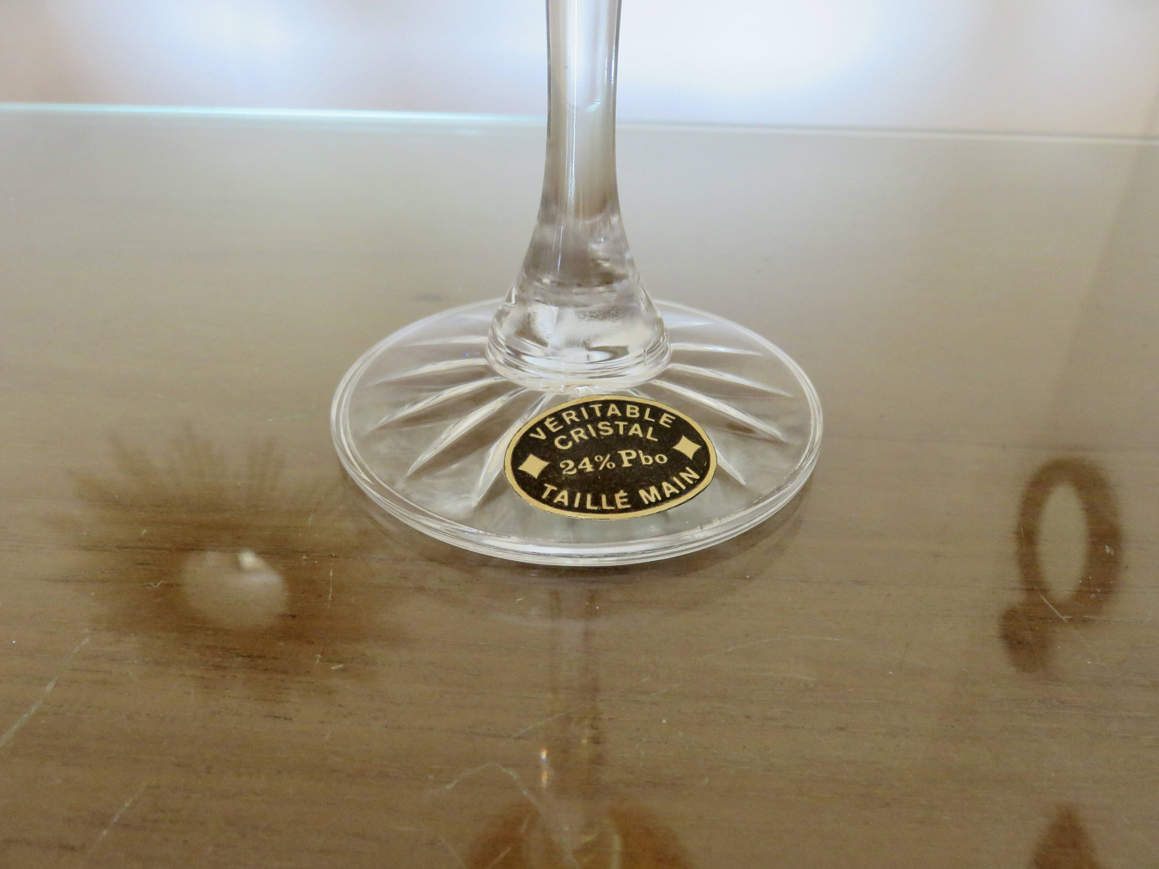 Service cristal couleur "Cristalleries de Lorraine" carafe et 5 verres