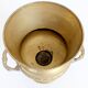 Vintage brass cache-pot on a stand with handles, classic decor.
