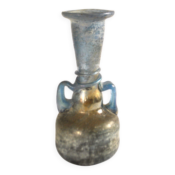 Ancient Murano vase amphora in iridescent blue blown glass – Italy