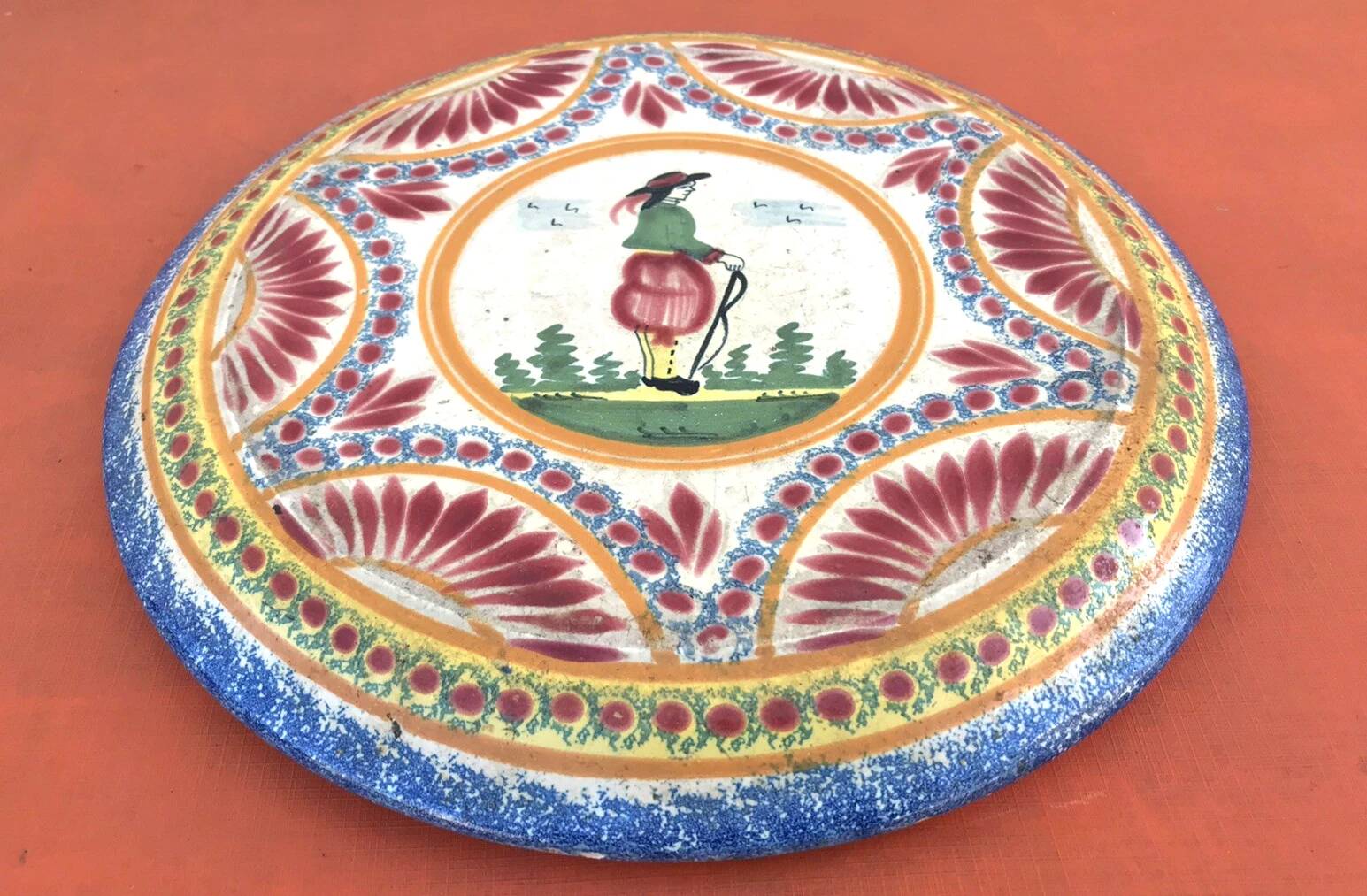 Ancien dessous de plat  Faïence Henriot Quimper