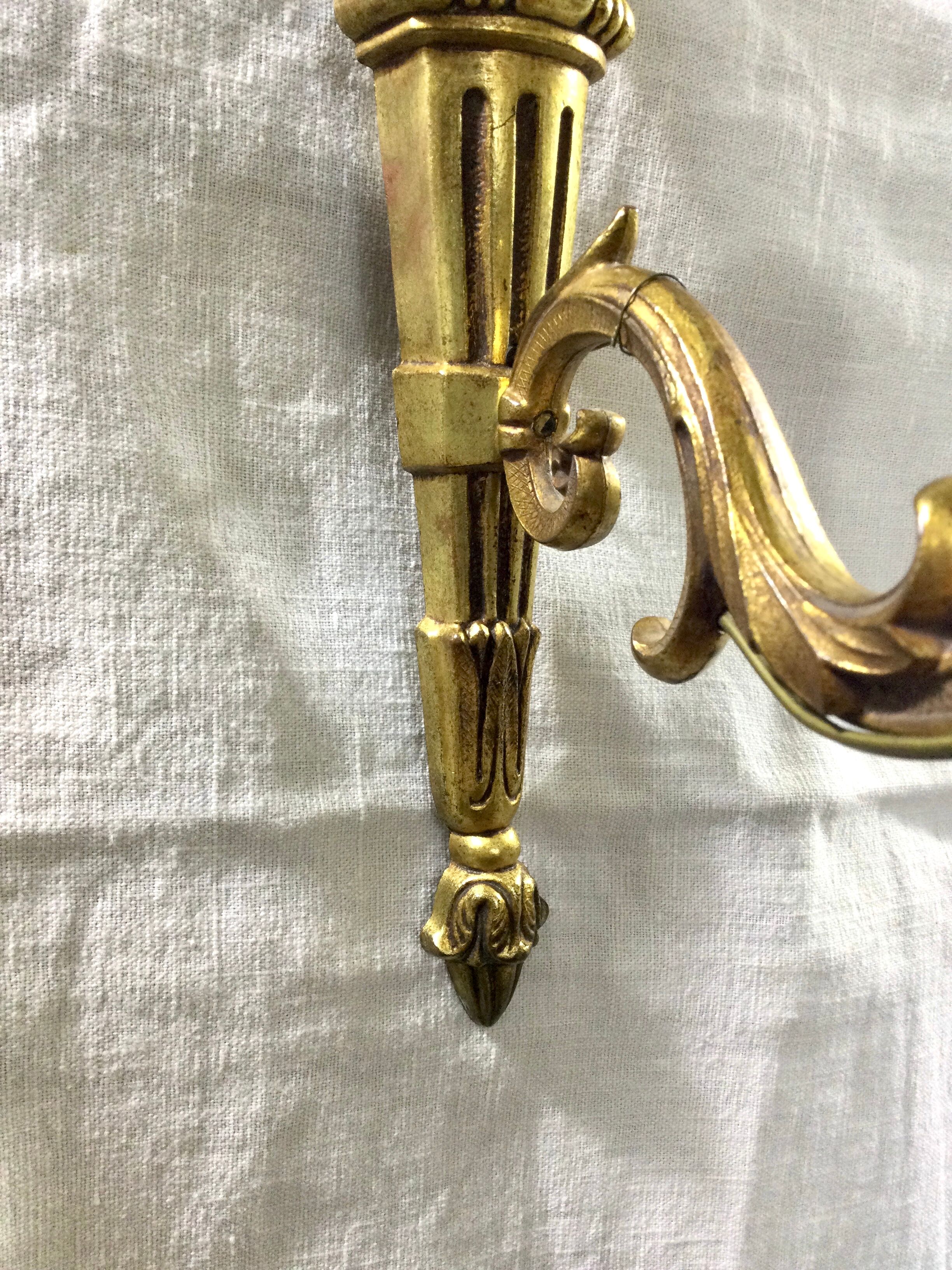 Wall lamp 1 louis XVI style copper