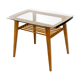 Wooden Coffee Table with Glass Top from Drevozpracujici Druzstvo, 1960s