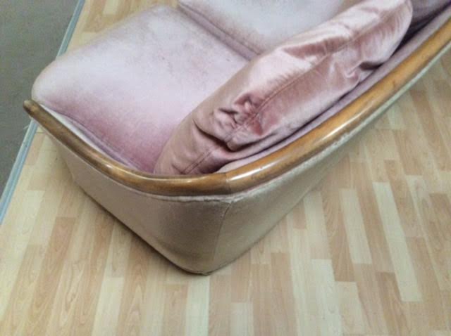 Sofa 2 places in pink velvet