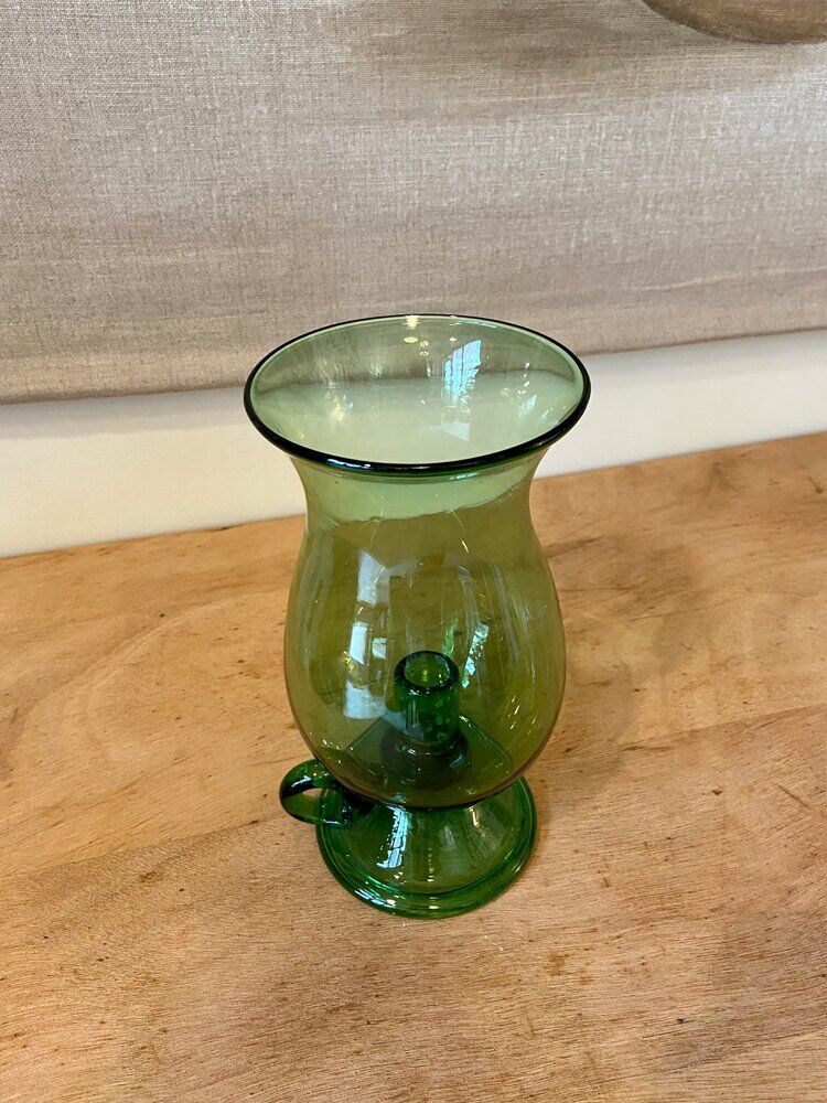 Green blown glass photophore