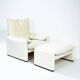 Chaise Maralunga de Vico Magistretti en cuir blanc
