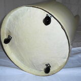 Cylindrical fiberglass bedside table from the 60s