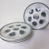 6 vintage oyster plates from Moulin des Loups and Orchies