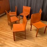 6 chaises Pasqualina par Grassi & Bianchi, Enrico Pellizzoni, Italie, années 1980.