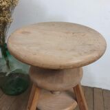 Vintage screw stool - Natural wood stool