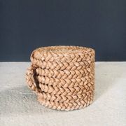 French Mediterranean Low Rope Stool from Audoux Minet, 1940s