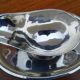 Vintage silver-plated metal sauce boat tableware