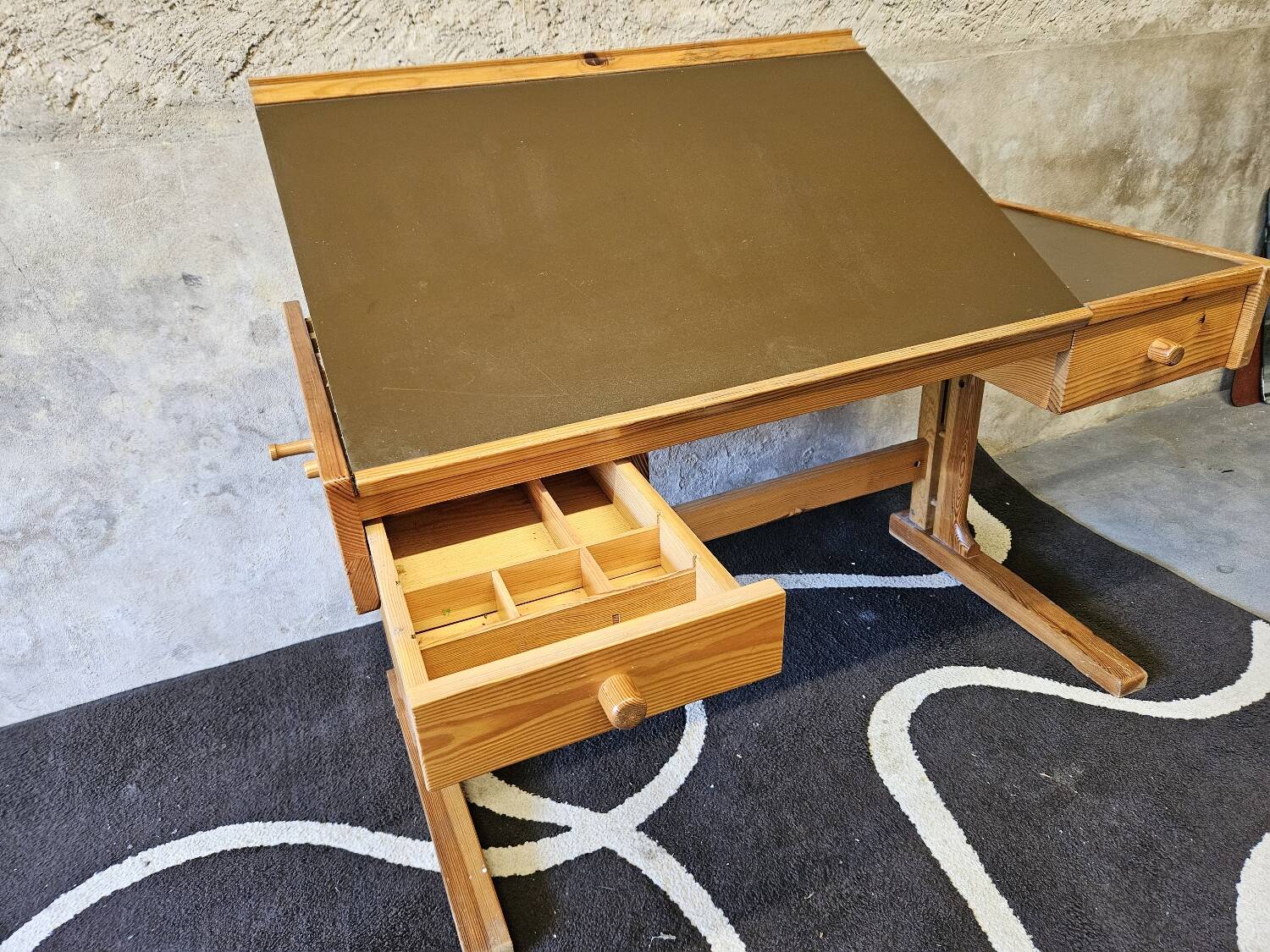 Architec pine desk 1970" suspended