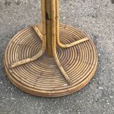 Porte manteau perroquet en rotin vintage 1970
