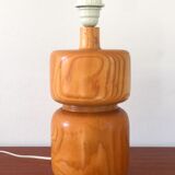 Vintage 1980s solid elm lamp