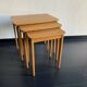 Tables gigognes vintage 1960 table basse d'appoint bois clair - 52 x 55 x 3