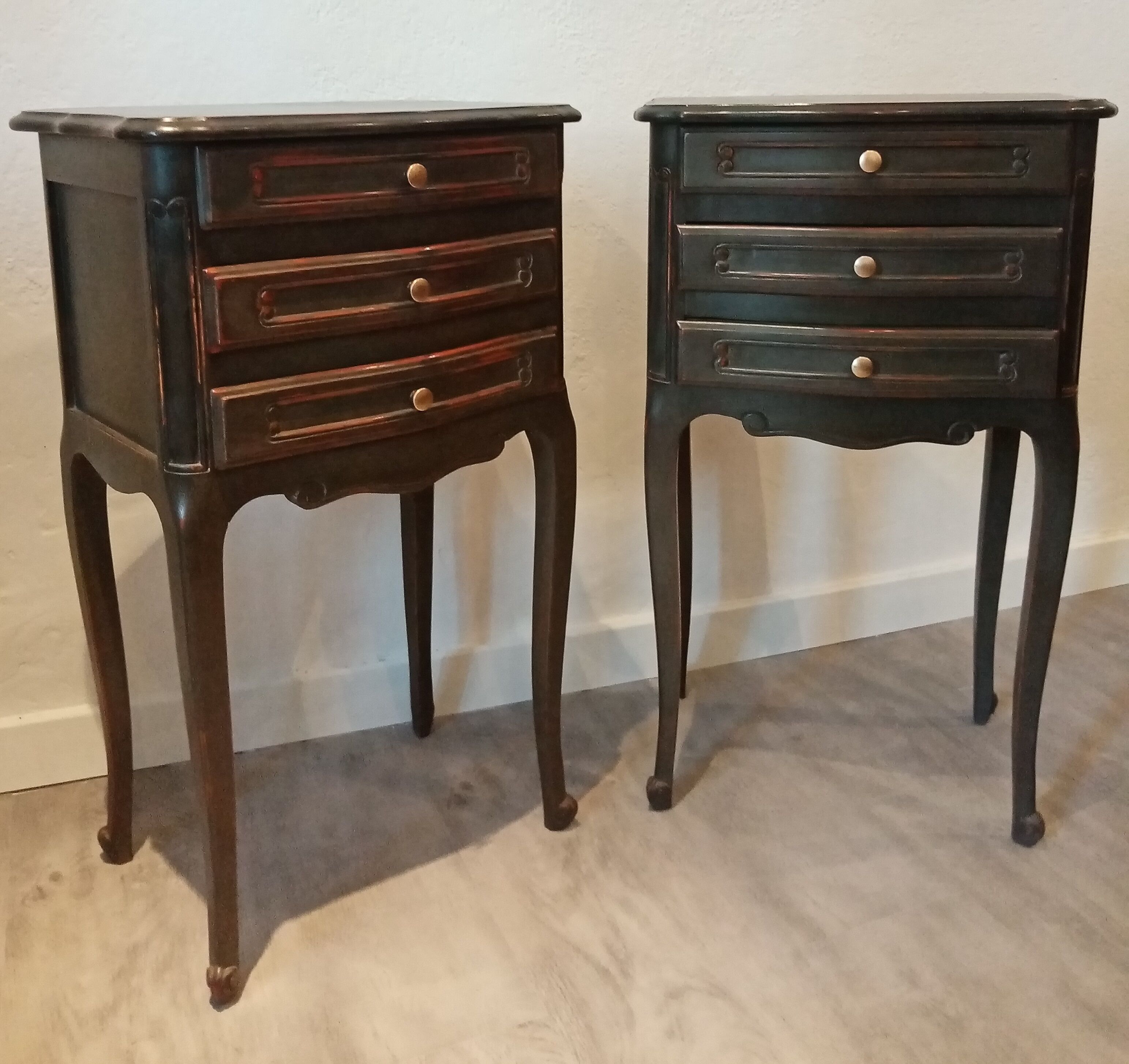 Pair of bedside patina