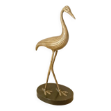 Vintage brass heron statue.
