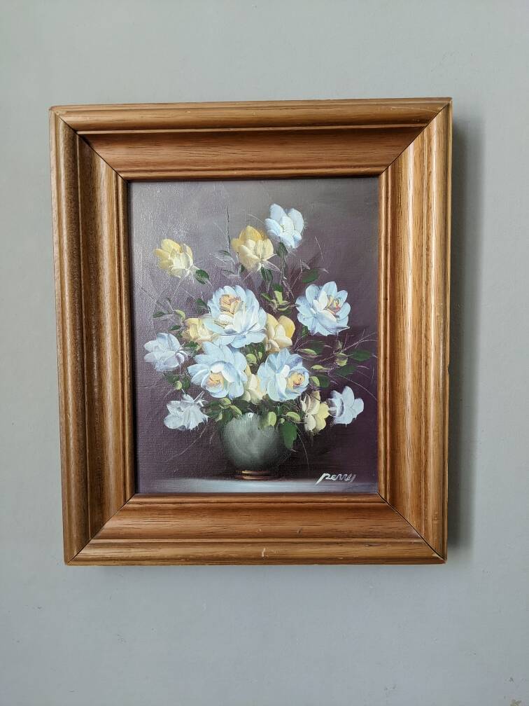 Acrylic painting on canvas still life old bohemian countryside