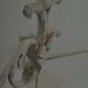 Pair of legs of wood metal table lamps foliage decoration Design: Ivory White