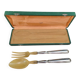 Art Deco salad cutlery in silver-plated metal and horn