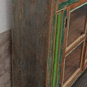 Glazed wooden sideboard with 2 doors