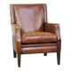 Fauteuil en cuir de mouton au design Art déco épuré