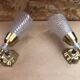 Pair of Old Brass Wall Lamp & Plexi Reflector 70s Vintage