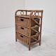 Italian Rattan and Wicker Three-Drawer Chest, 1970s
