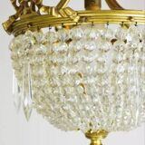 Lustre en bronze et pampilles Louis XVI