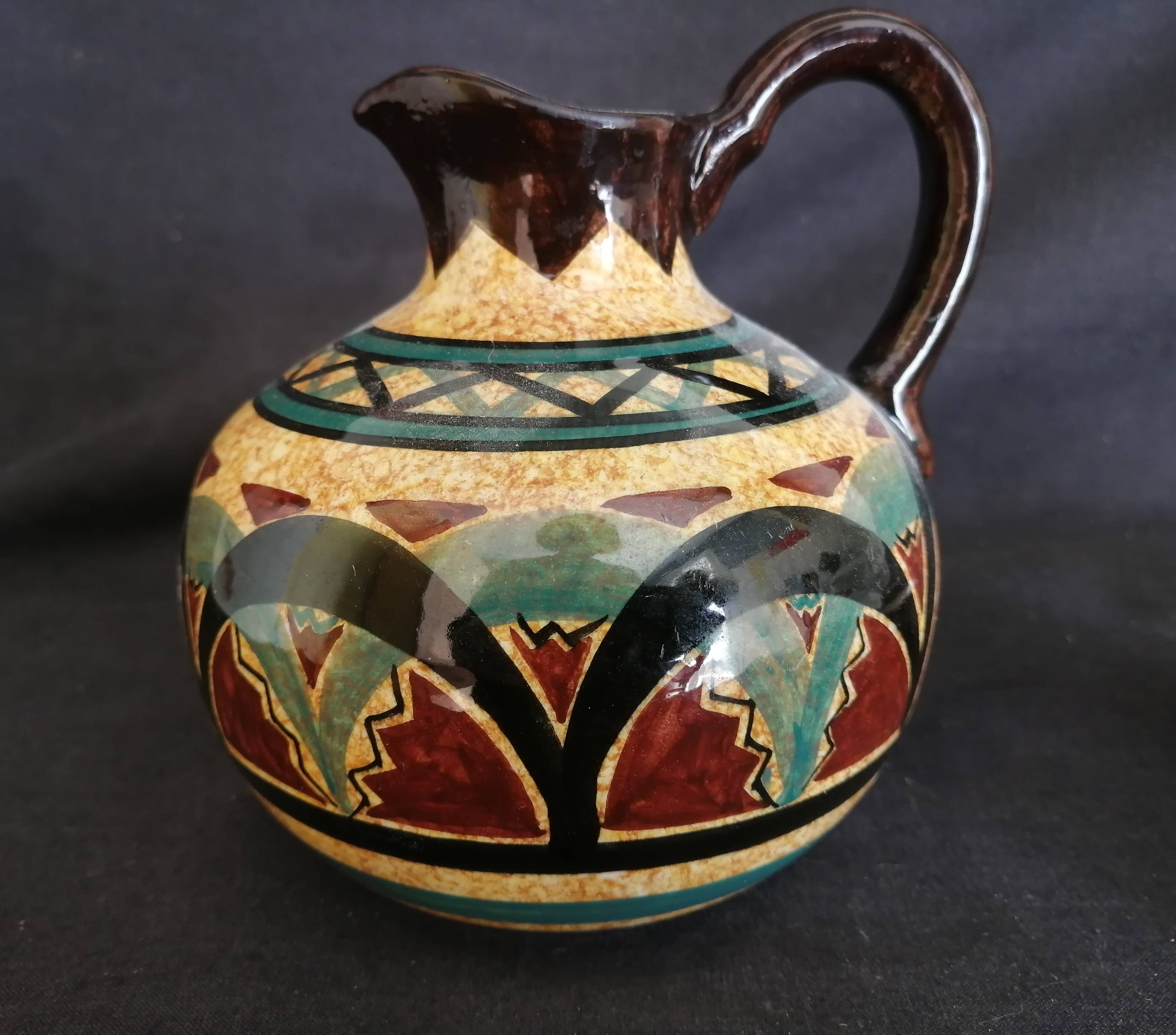 Saint Jean de Bretagne ceramic liqueur set, 5 pieces