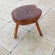 small vintage brutalist wooden tripod side table