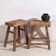 Antique solid wood stools (circa 1900). Set of 2 pieces no. 2.
