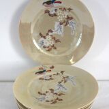 8 assiettes à dessert chinoises nacrées vintage