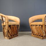 Vintage art populaire mexican dining chairs set of 6, 1970s