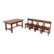 Dining table and 4 chairs, mountain furniture from the 1960s.