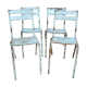 4 chaises de jardin en métal bleu pastel Art Prog
