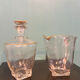 Vintage glass table service, square base and gold trim – Years